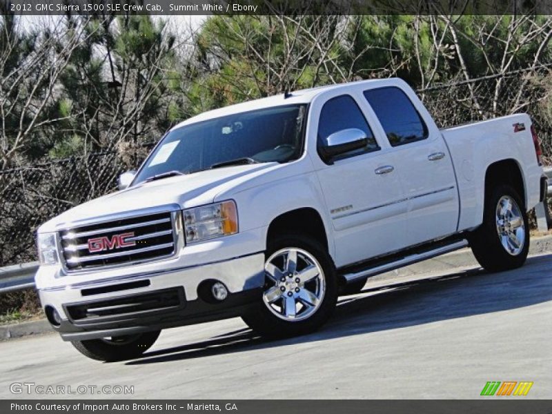 Summit White / Ebony 2012 GMC Sierra 1500 SLE Crew Cab