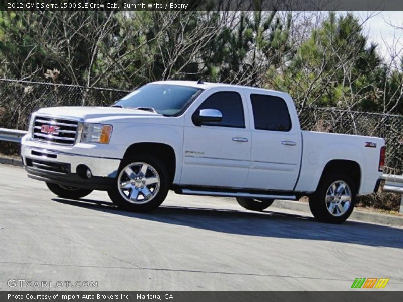 Summit White / Ebony 2012 GMC Sierra 1500 SLE Crew Cab