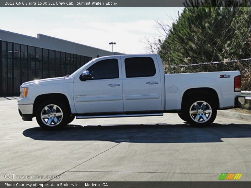 Summit White / Ebony 2012 GMC Sierra 1500 SLE Crew Cab