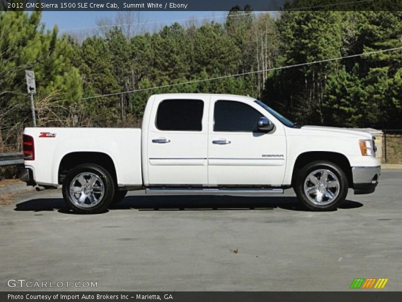 Summit White / Ebony 2012 GMC Sierra 1500 SLE Crew Cab
