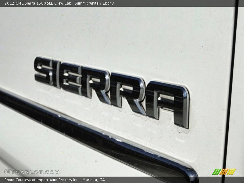 Summit White / Ebony 2012 GMC Sierra 1500 SLE Crew Cab