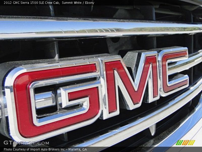 Summit White / Ebony 2012 GMC Sierra 1500 SLE Crew Cab