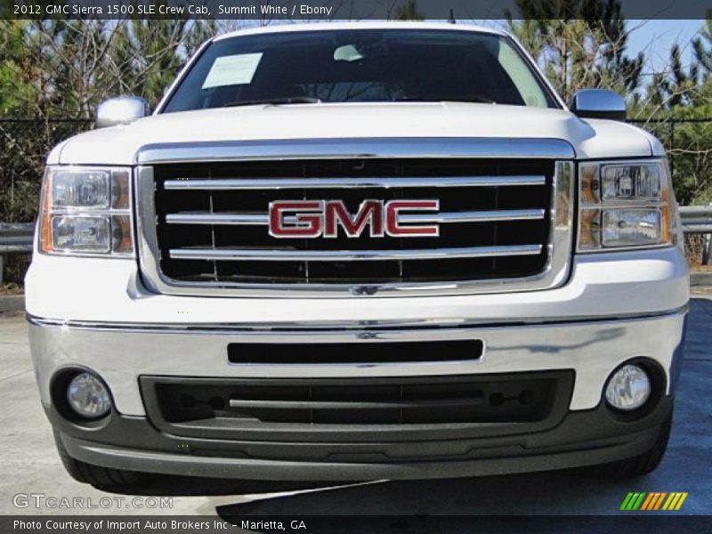 Summit White / Ebony 2012 GMC Sierra 1500 SLE Crew Cab