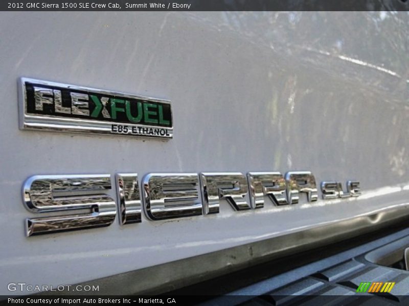 Summit White / Ebony 2012 GMC Sierra 1500 SLE Crew Cab