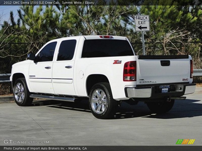 Summit White / Ebony 2012 GMC Sierra 1500 SLE Crew Cab