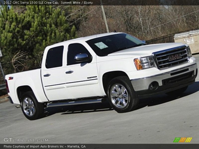 Summit White / Ebony 2012 GMC Sierra 1500 SLE Crew Cab