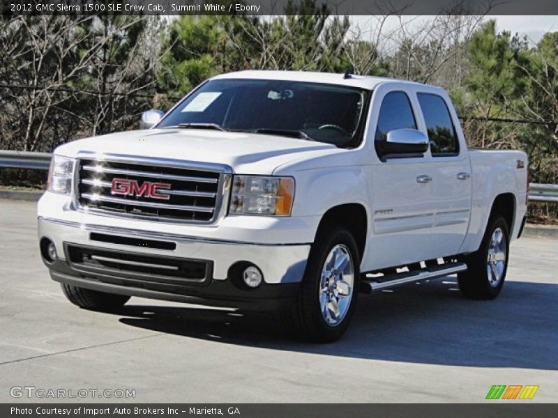 Summit White / Ebony 2012 GMC Sierra 1500 SLE Crew Cab