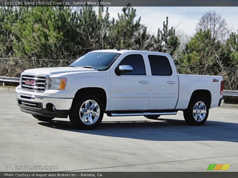 Summit White / Ebony 2012 GMC Sierra 1500 SLE Crew Cab