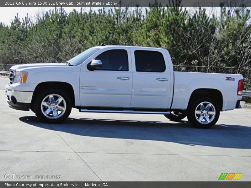 Summit White / Ebony 2012 GMC Sierra 1500 SLE Crew Cab