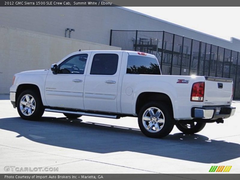 Summit White / Ebony 2012 GMC Sierra 1500 SLE Crew Cab