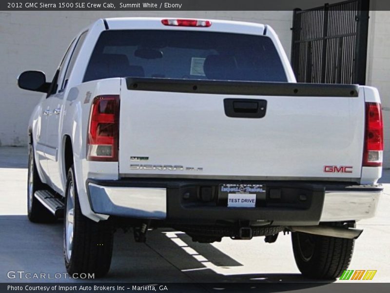 Summit White / Ebony 2012 GMC Sierra 1500 SLE Crew Cab