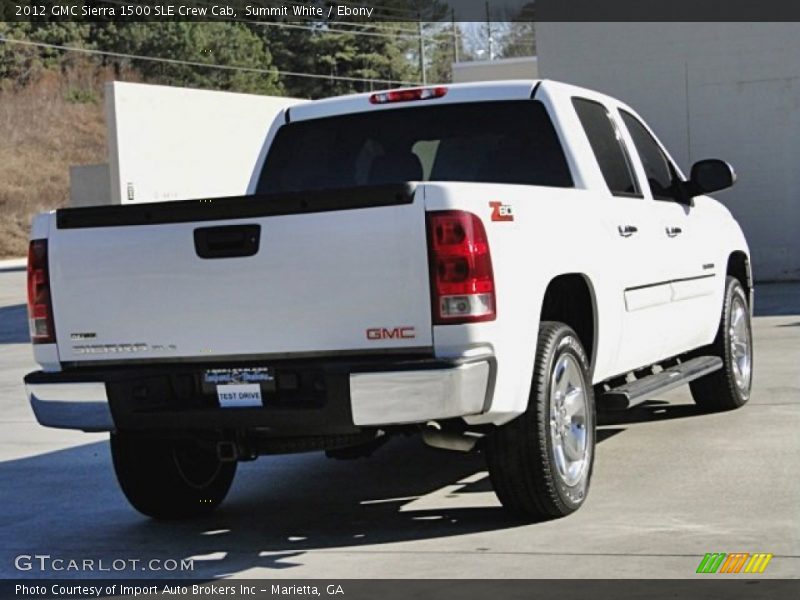 Summit White / Ebony 2012 GMC Sierra 1500 SLE Crew Cab