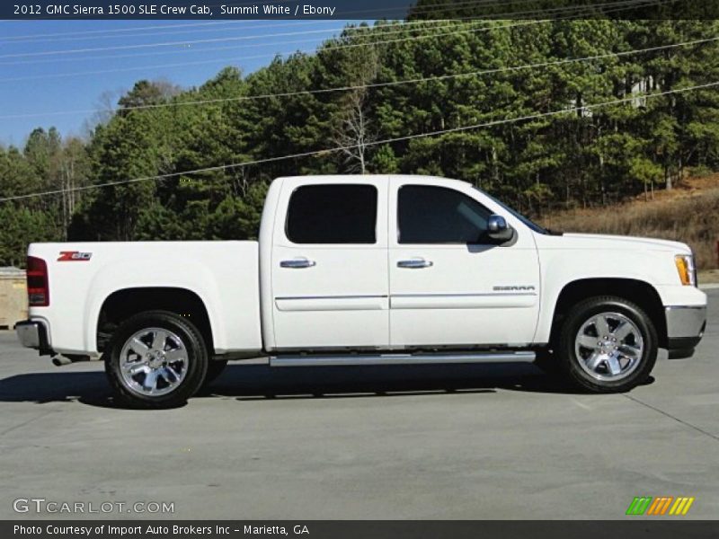 Summit White / Ebony 2012 GMC Sierra 1500 SLE Crew Cab