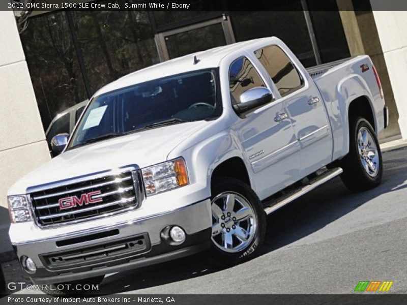 Summit White / Ebony 2012 GMC Sierra 1500 SLE Crew Cab