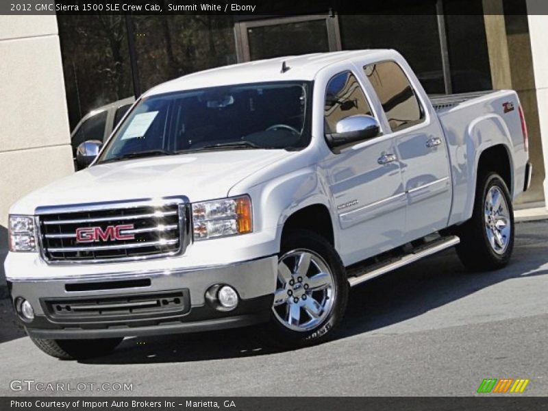 Summit White / Ebony 2012 GMC Sierra 1500 SLE Crew Cab