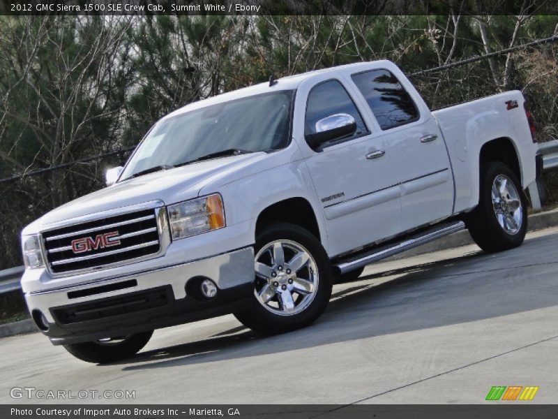 Summit White / Ebony 2012 GMC Sierra 1500 SLE Crew Cab