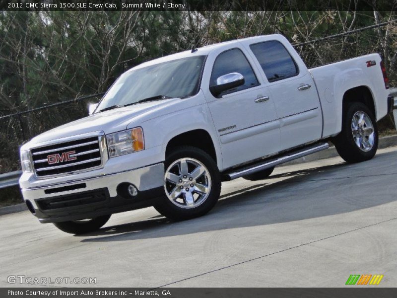 Summit White / Ebony 2012 GMC Sierra 1500 SLE Crew Cab