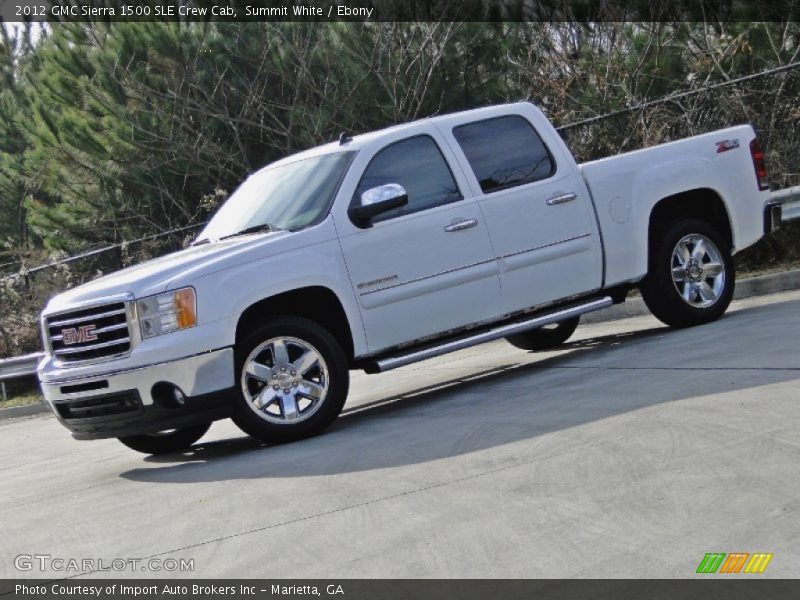Summit White / Ebony 2012 GMC Sierra 1500 SLE Crew Cab