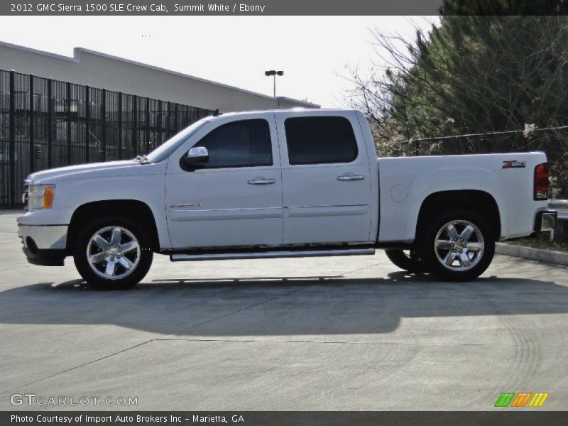 Summit White / Ebony 2012 GMC Sierra 1500 SLE Crew Cab
