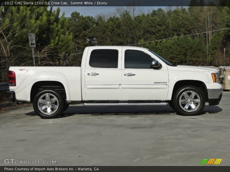 Summit White / Ebony 2012 GMC Sierra 1500 SLE Crew Cab