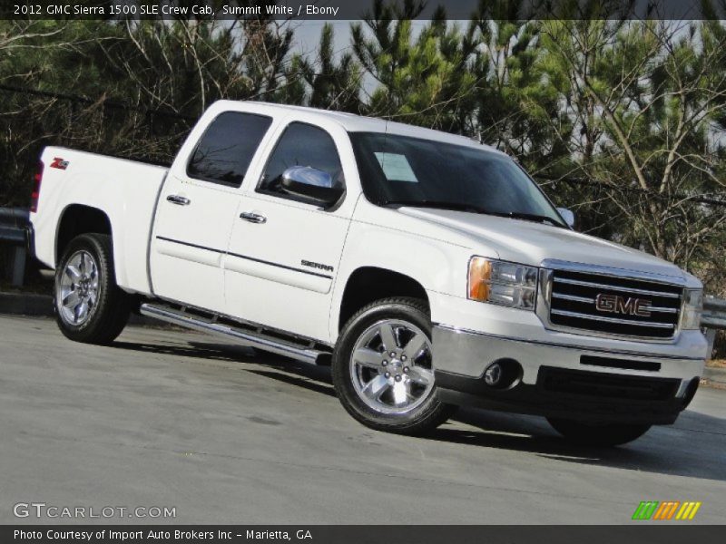 Summit White / Ebony 2012 GMC Sierra 1500 SLE Crew Cab