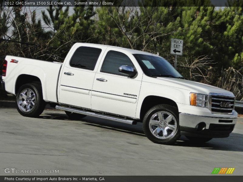 Summit White / Ebony 2012 GMC Sierra 1500 SLE Crew Cab