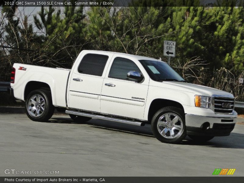 Summit White / Ebony 2012 GMC Sierra 1500 SLE Crew Cab