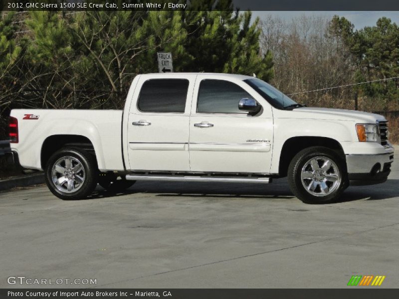 Summit White / Ebony 2012 GMC Sierra 1500 SLE Crew Cab