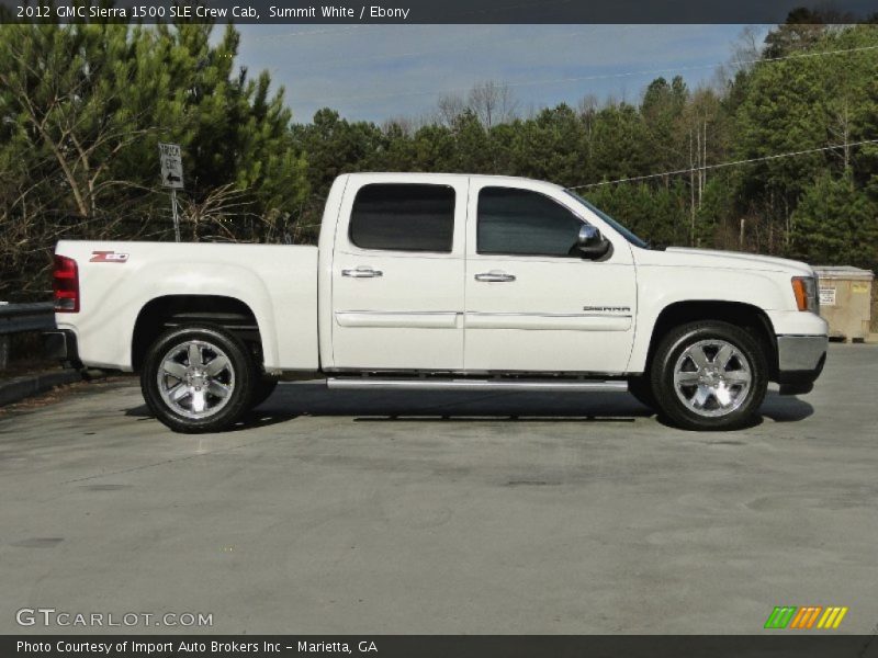 Summit White / Ebony 2012 GMC Sierra 1500 SLE Crew Cab