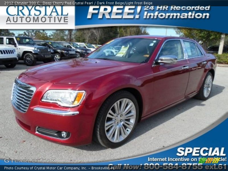 Deep Cherry Red Crystal Pearl / Dark Frost Beige/Light Frost Beige 2012 Chrysler 300 C