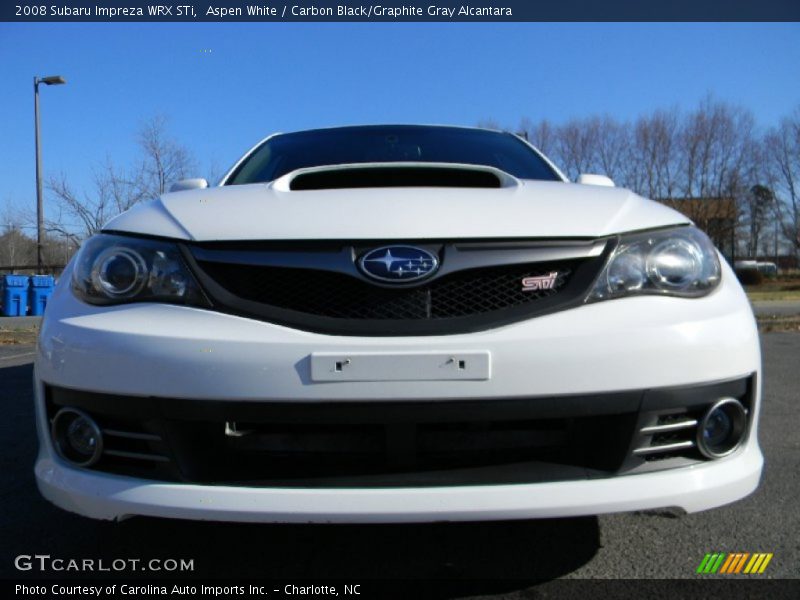 Aspen White / Carbon Black/Graphite Gray Alcantara 2008 Subaru Impreza WRX STi