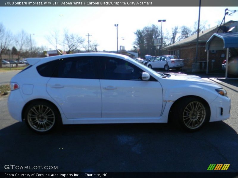 Aspen White / Carbon Black/Graphite Gray Alcantara 2008 Subaru Impreza WRX STi