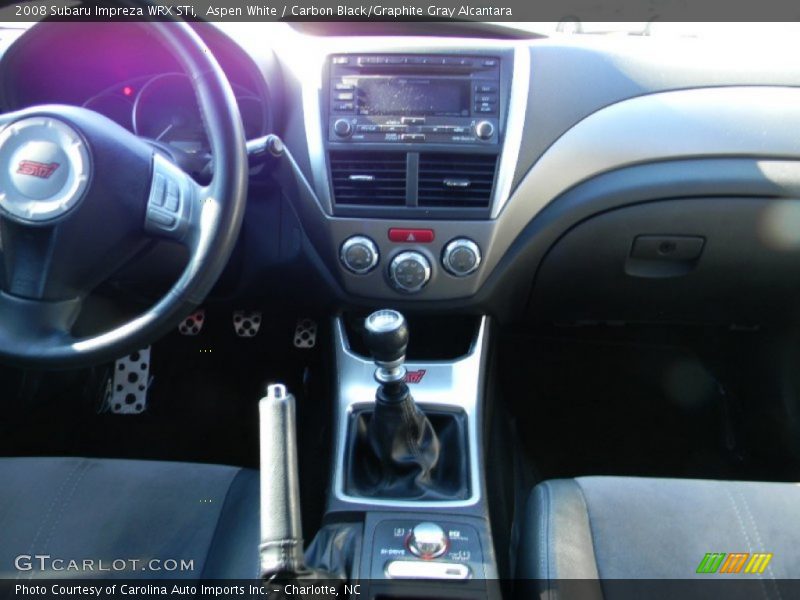 Aspen White / Carbon Black/Graphite Gray Alcantara 2008 Subaru Impreza WRX STi