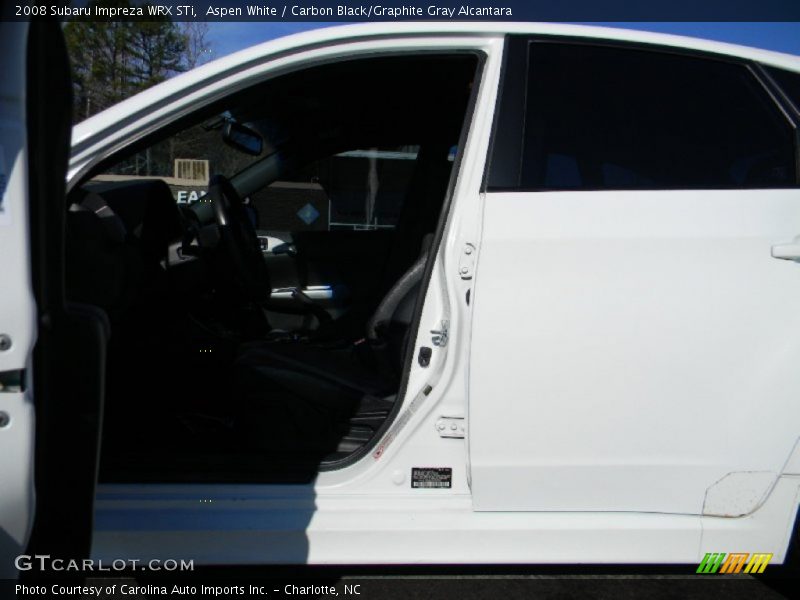 Aspen White / Carbon Black/Graphite Gray Alcantara 2008 Subaru Impreza WRX STi