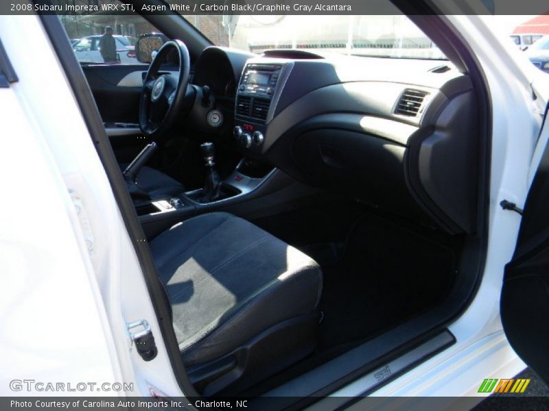 Aspen White / Carbon Black/Graphite Gray Alcantara 2008 Subaru Impreza WRX STi