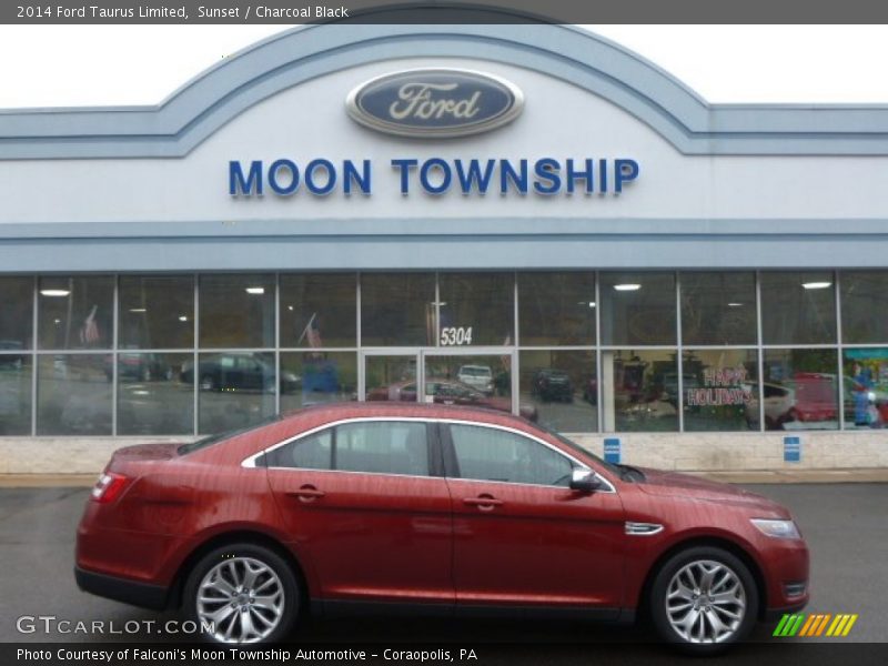 Sunset / Charcoal Black 2014 Ford Taurus Limited