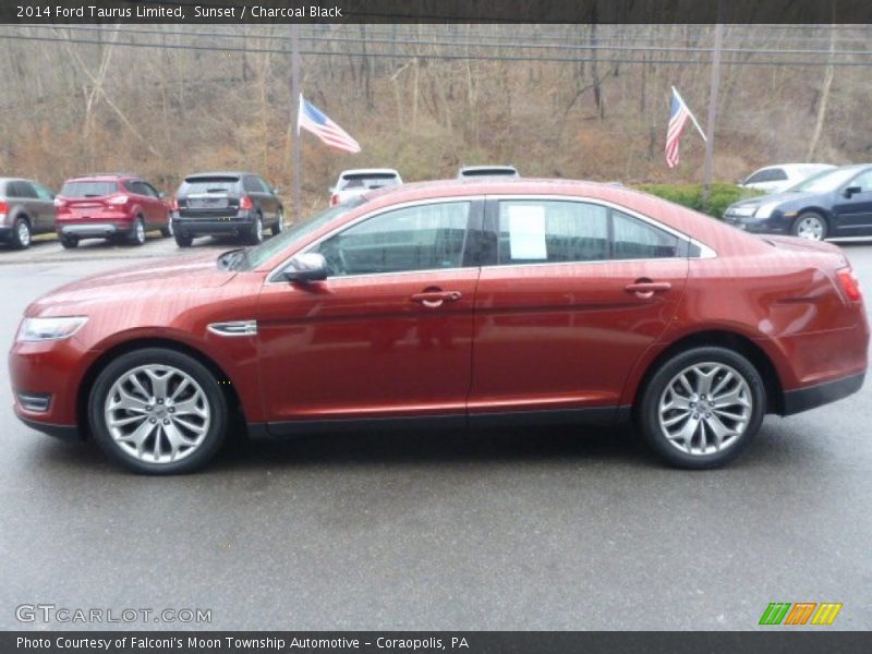 Sunset / Charcoal Black 2014 Ford Taurus Limited