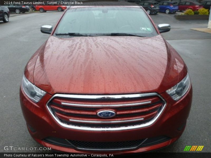 Sunset / Charcoal Black 2014 Ford Taurus Limited