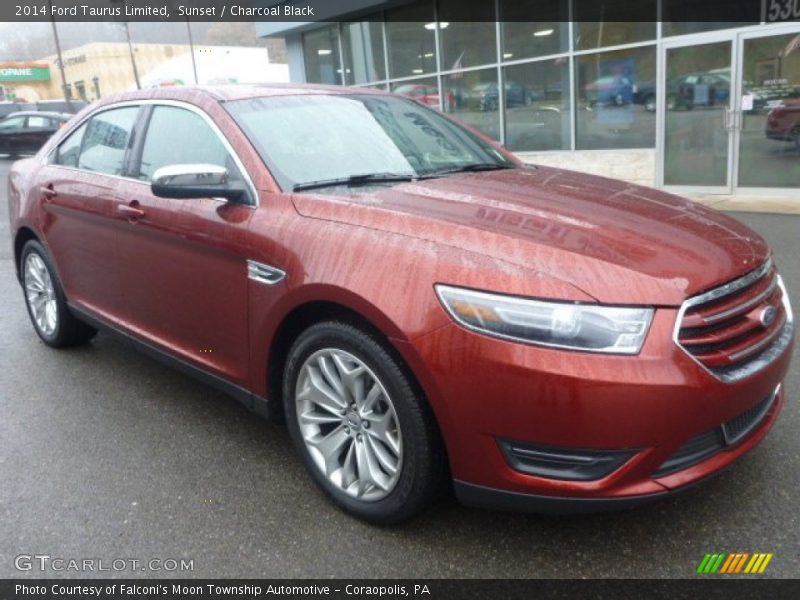 Sunset / Charcoal Black 2014 Ford Taurus Limited