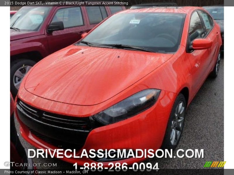 Vitamin C / Black/Light Tungsten Accent Stitching 2015 Dodge Dart SXT