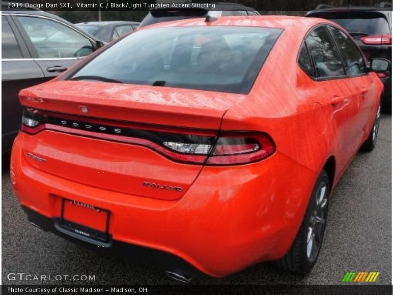 Vitamin C / Black/Light Tungsten Accent Stitching 2015 Dodge Dart SXT
