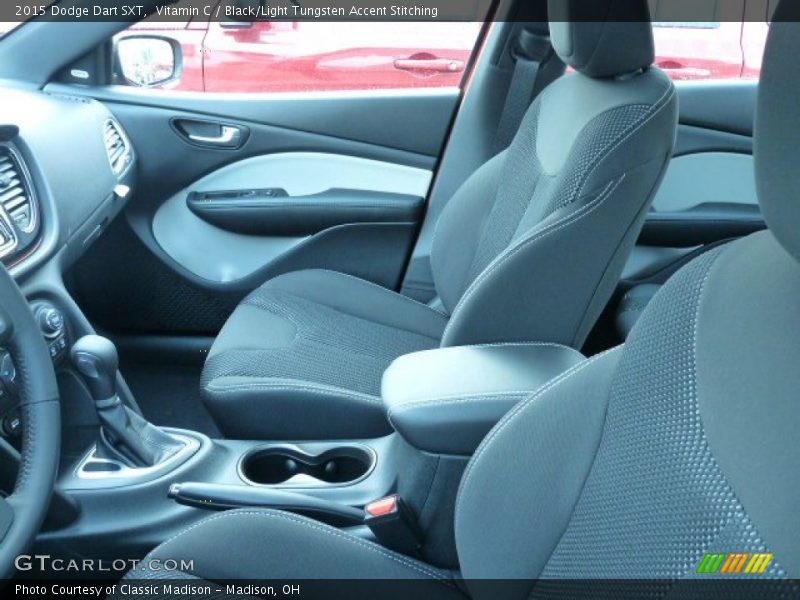 Vitamin C / Black/Light Tungsten Accent Stitching 2015 Dodge Dart SXT