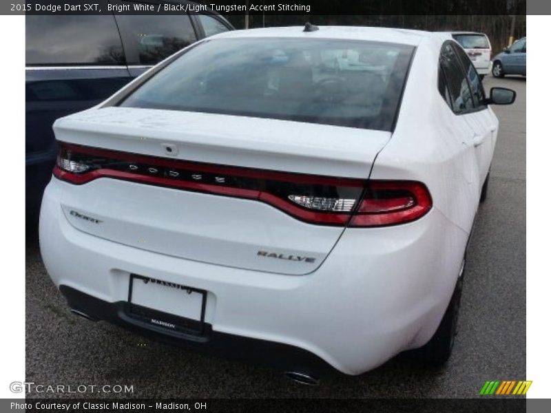 Bright White / Black/Light Tungsten Accent Stitching 2015 Dodge Dart SXT