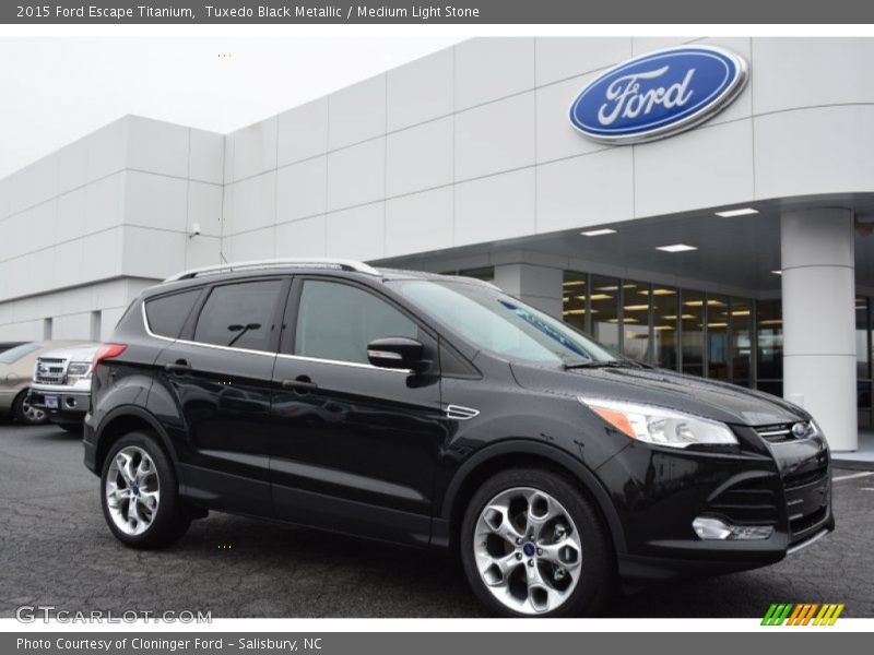 Tuxedo Black Metallic / Medium Light Stone 2015 Ford Escape Titanium