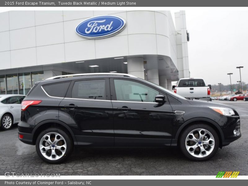 Tuxedo Black Metallic / Medium Light Stone 2015 Ford Escape Titanium