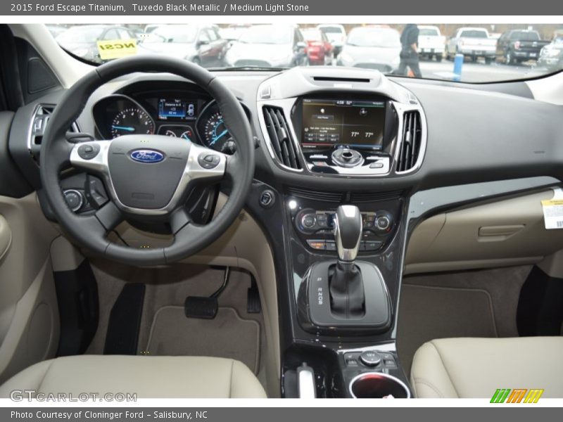 Tuxedo Black Metallic / Medium Light Stone 2015 Ford Escape Titanium
