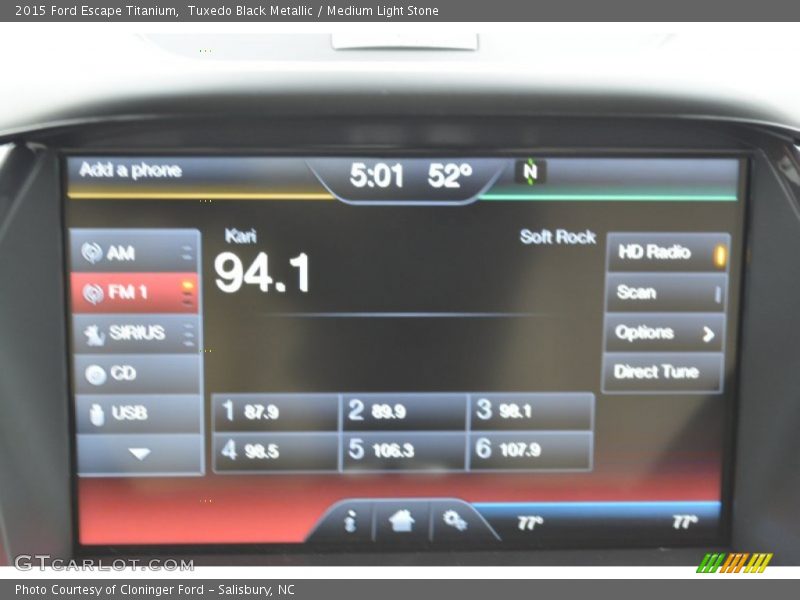 Tuxedo Black Metallic / Medium Light Stone 2015 Ford Escape Titanium