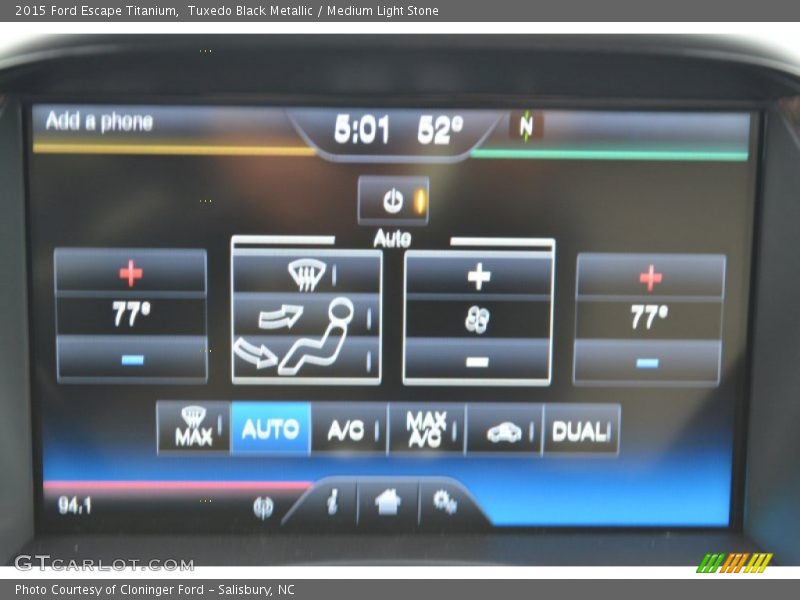 Tuxedo Black Metallic / Medium Light Stone 2015 Ford Escape Titanium