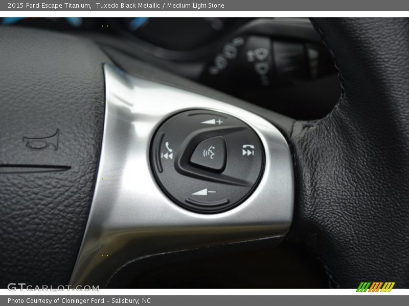 Tuxedo Black Metallic / Medium Light Stone 2015 Ford Escape Titanium