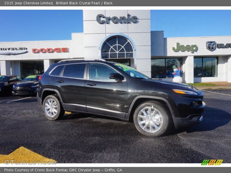 Brilliant Black Crystal Pearl / Black 2015 Jeep Cherokee Limited